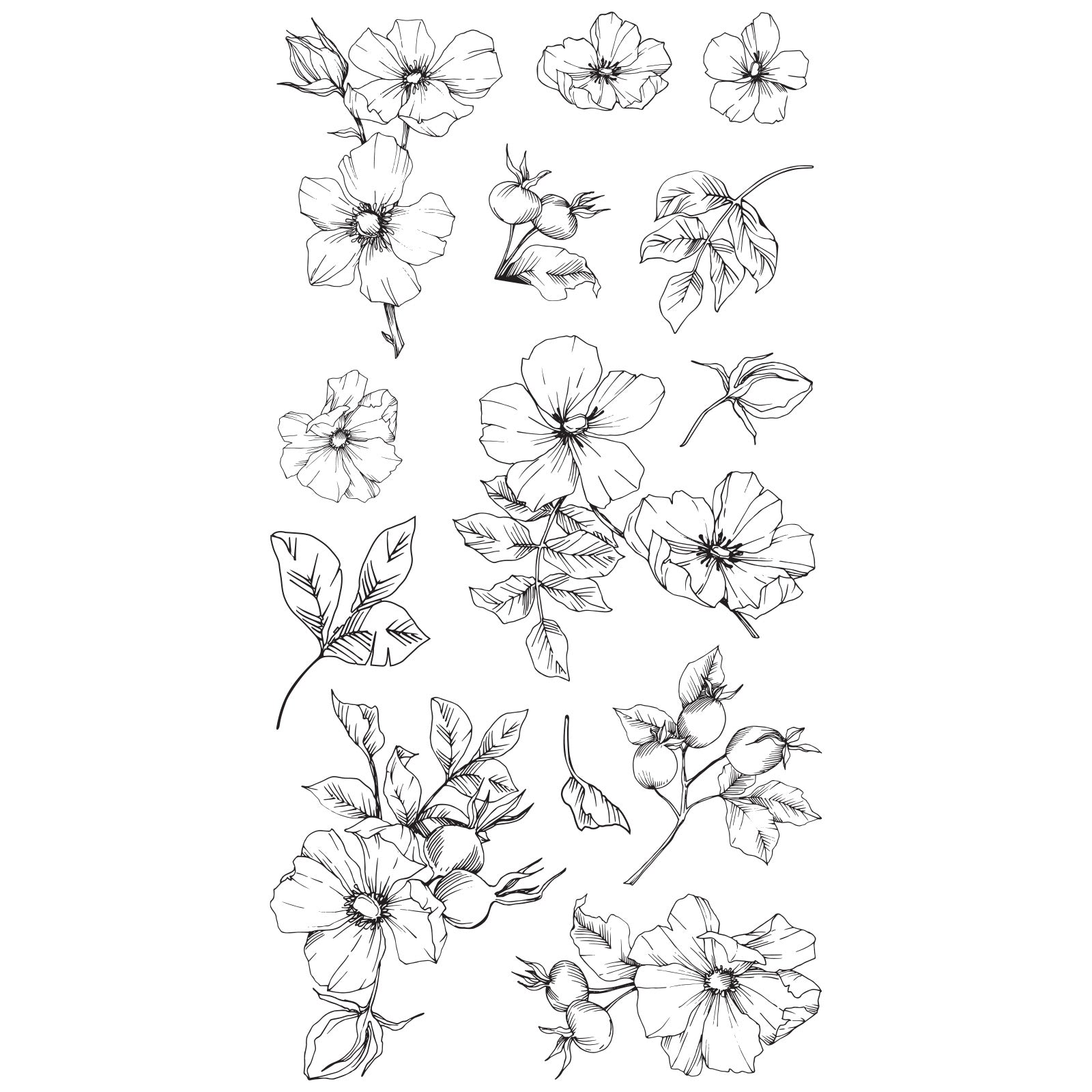 sizzix-clear-stamps-set-13pk-wildflower-botanicals